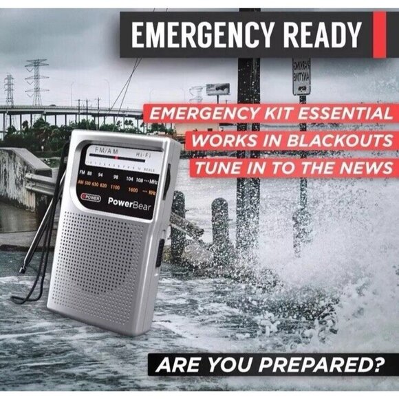 Portable Radio Emergency AM/FM, 2AA Battery Operated with Long Range Reception - Picture 4 of 6